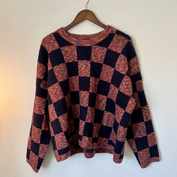 Madewell Space-Dye Checkered Pullover Sweater - Picture 2 of 11